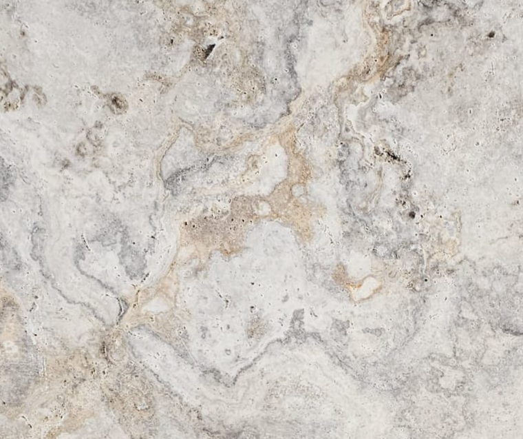 Oyster Grey Silver Travertine Pavers showing its natural colour, finish and stone variation — Natural Stone Paving