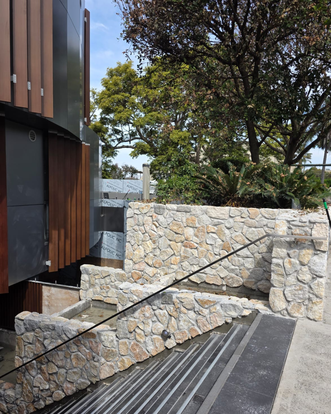 Exterior entrance stonework