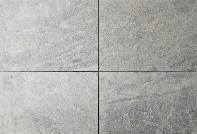 Ashmere Grey Marble Sandblasted Pavers showing its natural colour, finish and stone variation — Natural Stone Paving