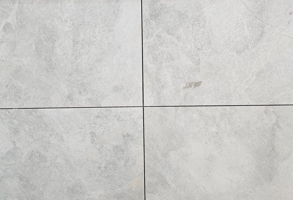 Vela White Sandblasted Marble Pavers